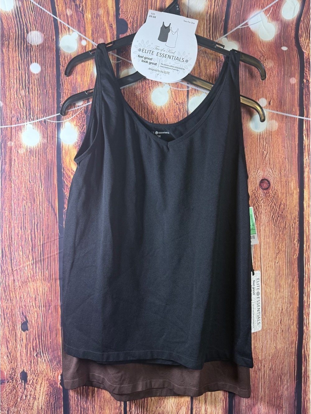 Elite Essentials Black Tank Top Size 2X 3X